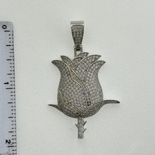 Load image into Gallery viewer, Sterling Silver CZ Rose Pendent
