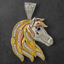 Load image into Gallery viewer, Sterling Silver CZ Unicorn Pendent
