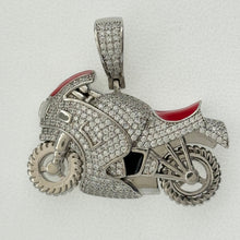 Load image into Gallery viewer, Sterling Silver CZ Bike Pendent
