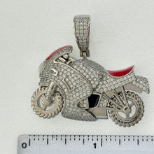 Load image into Gallery viewer, Sterling Silver CZ Bike Pendent
