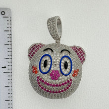 Load image into Gallery viewer, Sterling Silver CZ Joker Emoji Pendent
