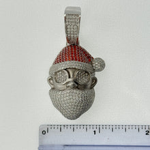 Load image into Gallery viewer, Sterling Silver CZ Santa Claus Pendent
