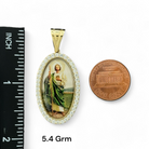 14KT Gold Crucifix Cross Pendant with Sparkling Cubic Zirconia Stones - Elegant Religious Jewelry