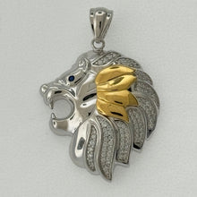 Load image into Gallery viewer, Sterling Silver CZ Lion Head Pendent
