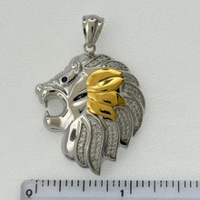 Load image into Gallery viewer, Sterling Silver CZ Lion Head Pendent
