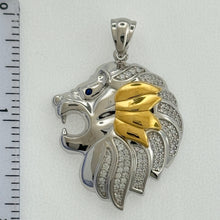 Load image into Gallery viewer, Sterling Silver CZ Lion Head Pendent
