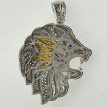 Load image into Gallery viewer, Sterling Silver CZ Lion Head Pendent
