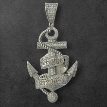 Load image into Gallery viewer, Sterling Silver CZ Anchor Pendent
