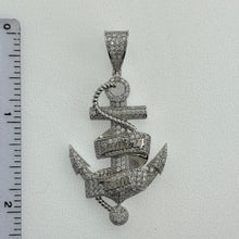 Load image into Gallery viewer, Sterling Silver CZ Anchor Pendent
