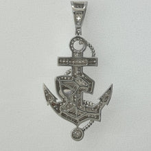 Load image into Gallery viewer, Sterling Silver CZ Anchor Pendent
