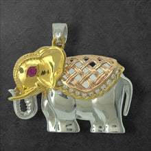 Load image into Gallery viewer, Sterling Silver CZ Elephant Pendent
