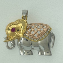 Load image into Gallery viewer, Sterling Silver CZ Elephant Pendent
