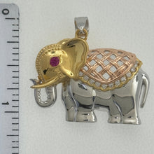 Load image into Gallery viewer, Sterling Silver CZ Elephant Pendent
