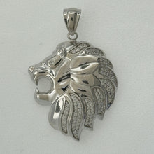 Load image into Gallery viewer, Sterling Silver CZ Lion Head Pendent
