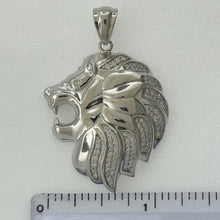 Load image into Gallery viewer, Sterling Silver CZ Lion Head Pendent
