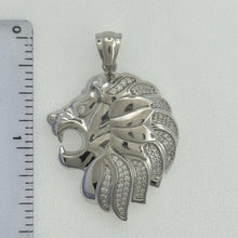 Load image into Gallery viewer, Sterling Silver CZ Lion Head Pendent
