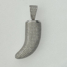 Load image into Gallery viewer, Sterling Silver CZ Elephant Teeth Pendent
