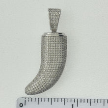 Load image into Gallery viewer, Sterling Silver CZ Elephant Teeth Pendent
