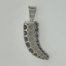 Load image into Gallery viewer, Sterling Silver CZ Elephant Teeth Pendent
