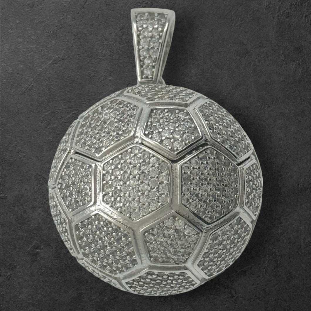 Sterling Silver CZ Football Pendent