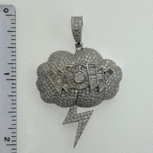 Load image into Gallery viewer, Sterling Silver CZ &quot;WOW&quot; Lightning Bolt Pendent
