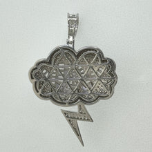 Load image into Gallery viewer, Sterling Silver CZ &quot;WOW&quot; Lightning Bolt Pendent
