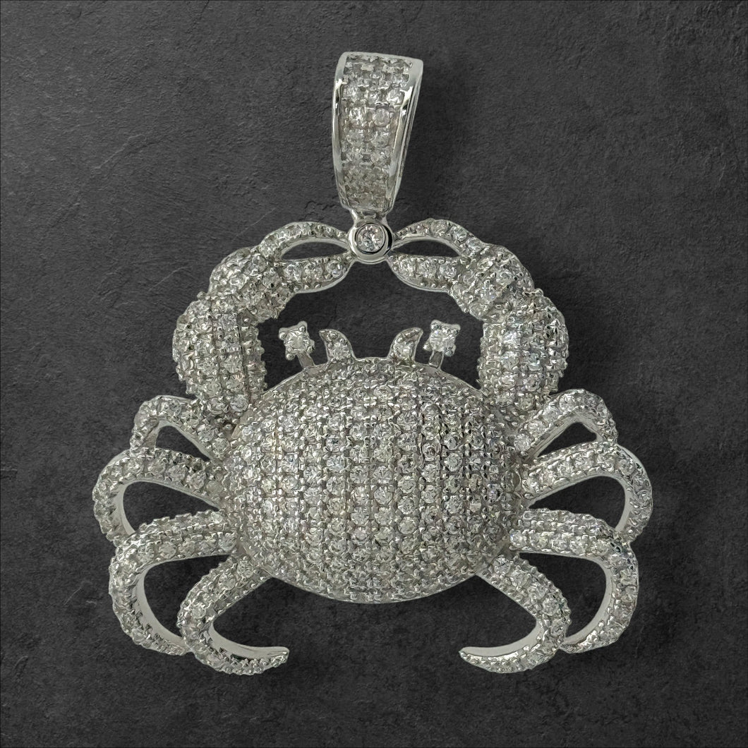 Sterling Silver CZ Crab Pendent