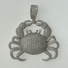 Load image into Gallery viewer, Sterling Silver CZ Crab Pendent
