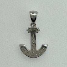 Load image into Gallery viewer, Sterling Silver CZ Small Anchor Pendent
