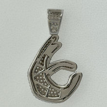 Load image into Gallery viewer, Sterling Silver CZ Okay Pendent
