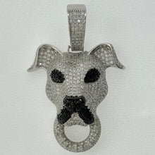 Load image into Gallery viewer, Sterling Silver CZ 3D Dog Face Pendant
