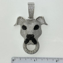 Load image into Gallery viewer, Sterling Silver CZ 3D Dog Face Pendant
