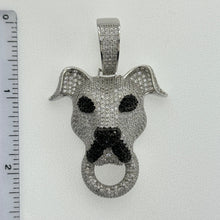 Load image into Gallery viewer, Sterling Silver CZ 3D Dog Face Pendant
