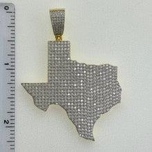 Load image into Gallery viewer, Sterling Silver CZ Texas Map Pendent
