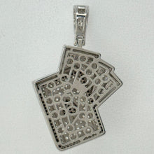 Load image into Gallery viewer, Sterling Silver CZ Playing Cards Poker Pendent
