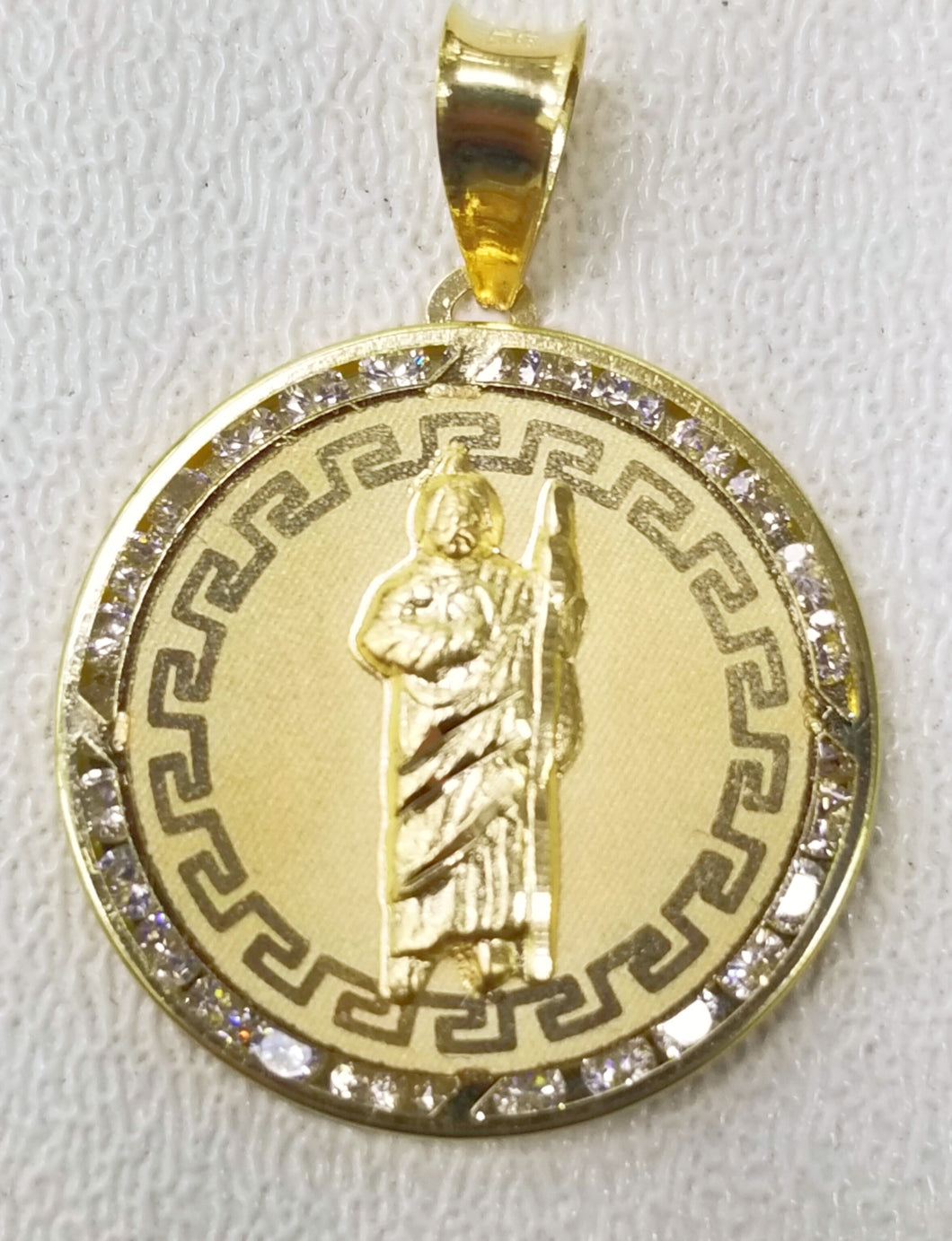 10KT  Saint JUDE  Real Yellow Gold Pendant, Bail 5.0 mm  2.15 GRM
