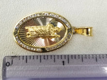 Load image into Gallery viewer, 10KT  Saint JUDE  Real Tricolor Gold Pendant, Bail 5.5 mm  2.00 GRM
