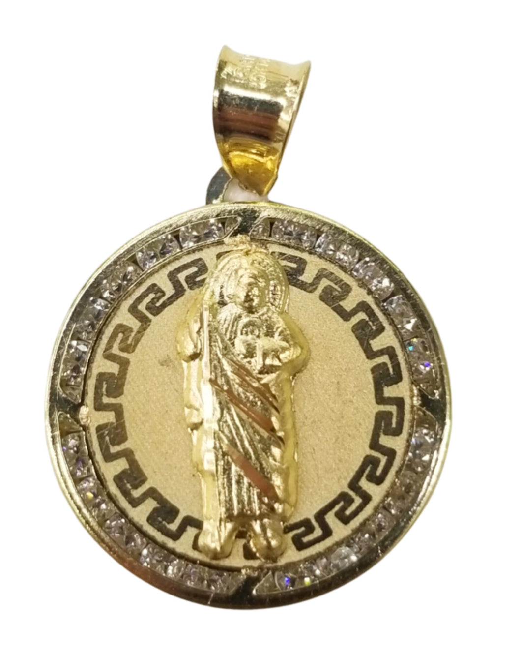 10KT  Saint JUDE  Real Yellow Gold Pendant, Bail 3.5 mm  1.38 GRM