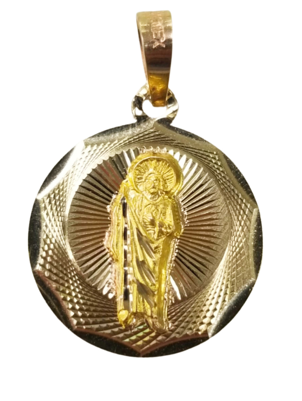 10KT  Saint JUDE  Real Yellow Gold Pendant, Bail 4.5 mm  1.87 GRM