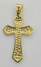 Load image into Gallery viewer, 10KT Cross pendant  Real Yellow Gold Diamond cut Bail 5mm  2.00 GRM
