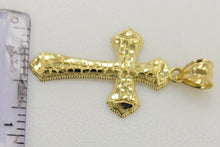 Load image into Gallery viewer, 10KT Cross pendant  Real Yellow Gold Diamond cut Bail 5mm  2.00 GRM
