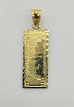 Load image into Gallery viewer, 10KT 100 Dollar  pendant  Real Yellow Gold Diamond cut Bail 5.5 mm  1.78 GRM
