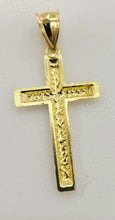 Load image into Gallery viewer, 10KT Cross pendant  Real Yellow Gold Diamond cut Bail 5mm  1.96 GRM
