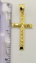 Load image into Gallery viewer, 10KT Cross pendant  Real Yellow Gold Diamond cut Bail 5mm  1.96 GRM
