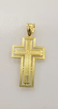 Load image into Gallery viewer, 10KT Cross pendant  Real Yellow Gold Diamond cut Bail 5mm  2.35 GRM
