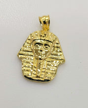 Load image into Gallery viewer, 10KT Egyptian pharaoh pendant  Real Yellow Gold Diamond cut Bail 4.5 mm 3.06 GRM
