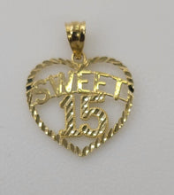 Load image into Gallery viewer, 10KT Yellow Real Gold Sweet 15 Heart Pendant, Brand new
