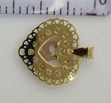 Load image into Gallery viewer, 10KT 15 Anos Heart Real Yellow Gold Pendant, Diamond Cut, 2 mm bail , 0.72 Grm
