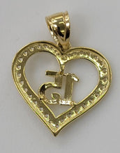 Load image into Gallery viewer, 10KT 15 Heart Real Yellow Gold Pendant, Diamond Cut, 3.5mm bail , 3.43 Grm
