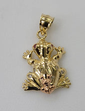 Load image into Gallery viewer, 10KT Frog Real Gold Pendant, Diamond Cut, 5 mm bail , 3.55 Grm
